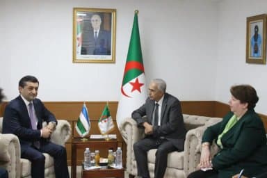 Hanifi discusses with a delegation from 'Huawei' about introducing new technologies in Algeria