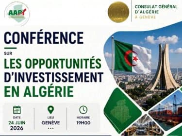 Seminar on Investment Opportunities in Algeria Tomorrow Wednesday in Geneva