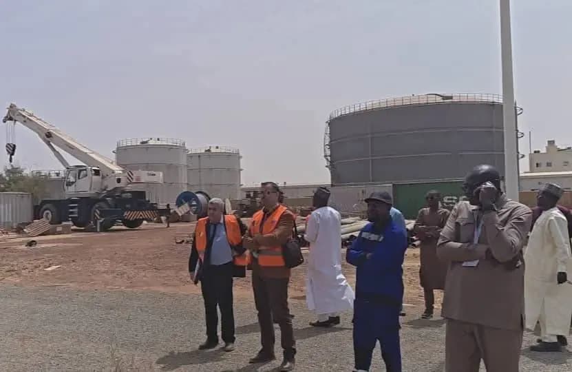 Sonelgaz technicians inspect the launch site of the electricity production plant project in Niger