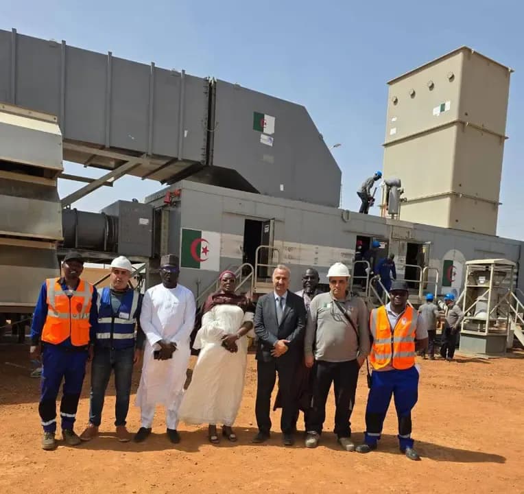 The CEO of Sonelgaz-Electricity Production inspects the progress of the construction of a power plant in Niger