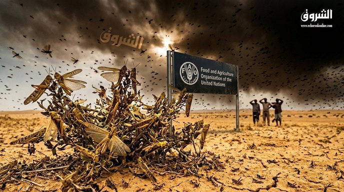 Arrival of desert locust swarms in western Algeria.. FAO warns
