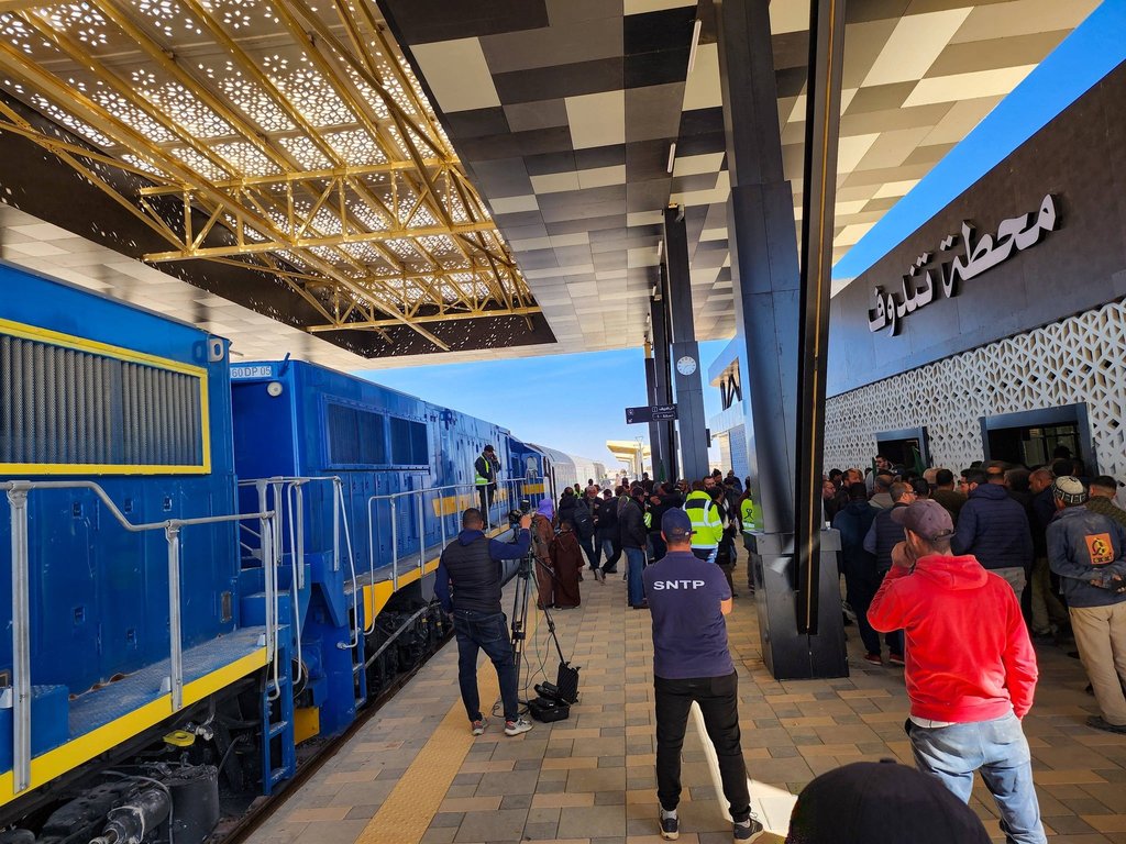 Arrival of the First Train at the Passenger Station in Tindouf