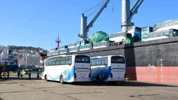 Delivery of 568 new buses at the Port of Algiers