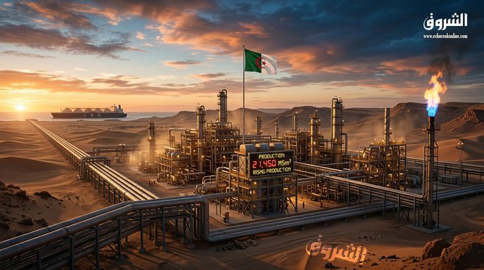 Gas production in Algeria rises to 8.946 billion cubic meters