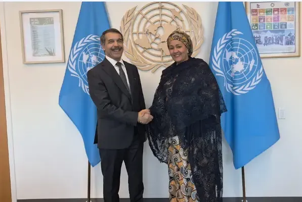 Minister of Finance discusses with Deputy Secretary-General of the United Nations