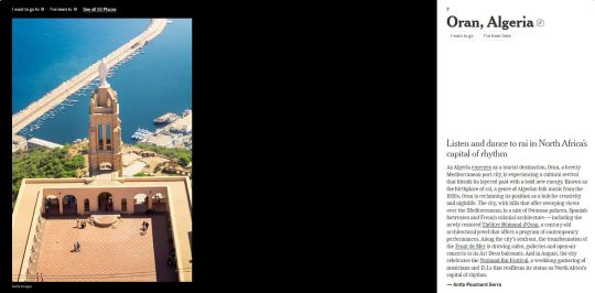 Oran City Ranked as the Seventh Global Tourist Destination by The New York Times