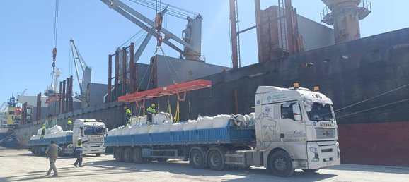 Port of Annaba: Shipment of 20,000 tons of white cement as part of an export operation to Guatemala
