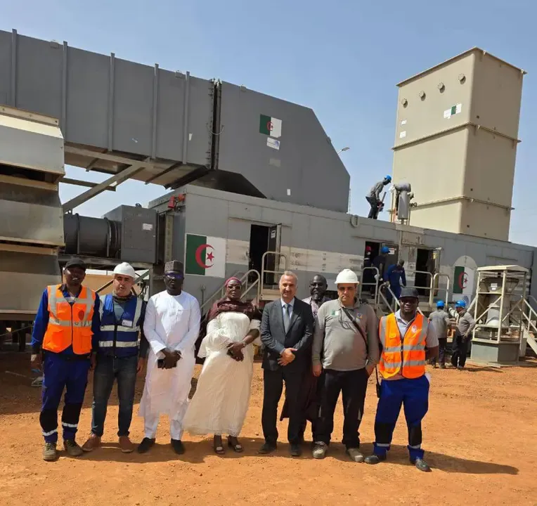 The CEO of Sonelgaz-Electricity Production inspects the progress of the construction of a power plant in Niger